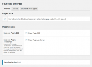 Favorites General Settings