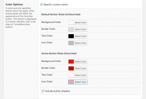 Favorites Button Color Options